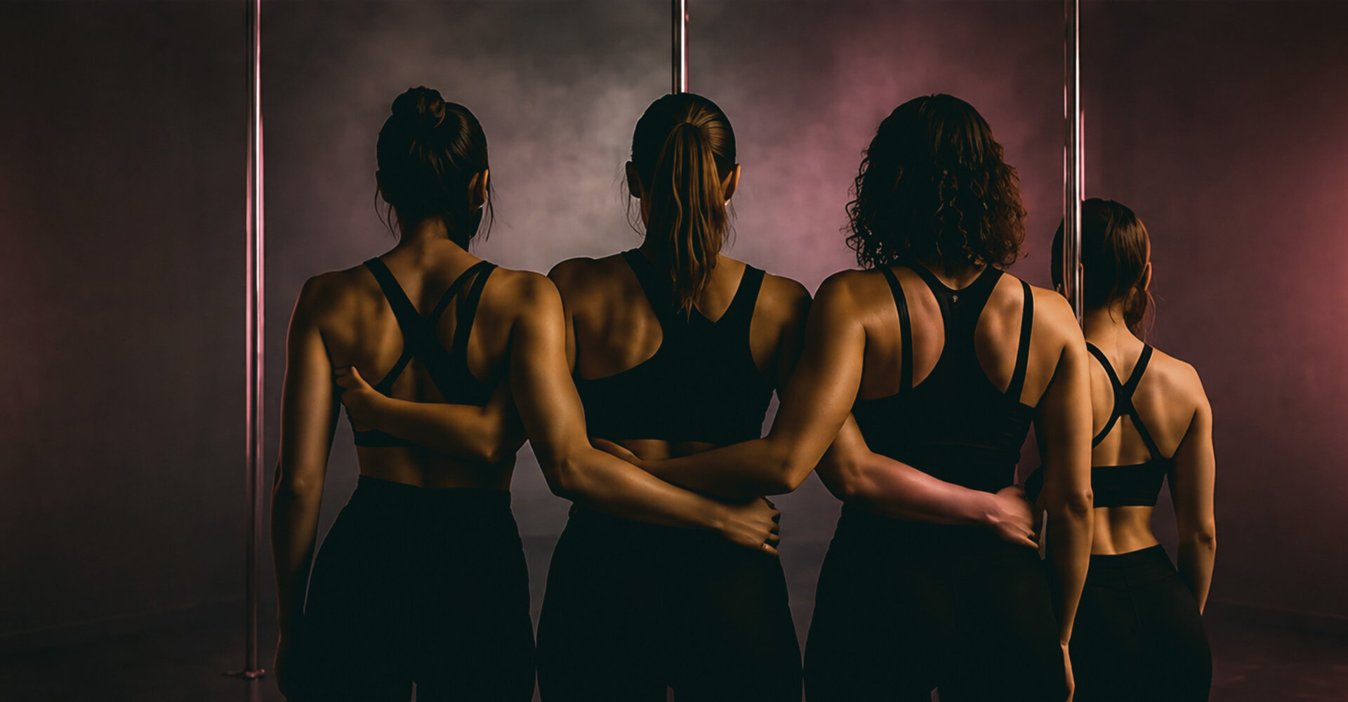 Ein Team von vier Frauen ist von hinten zu sehen.